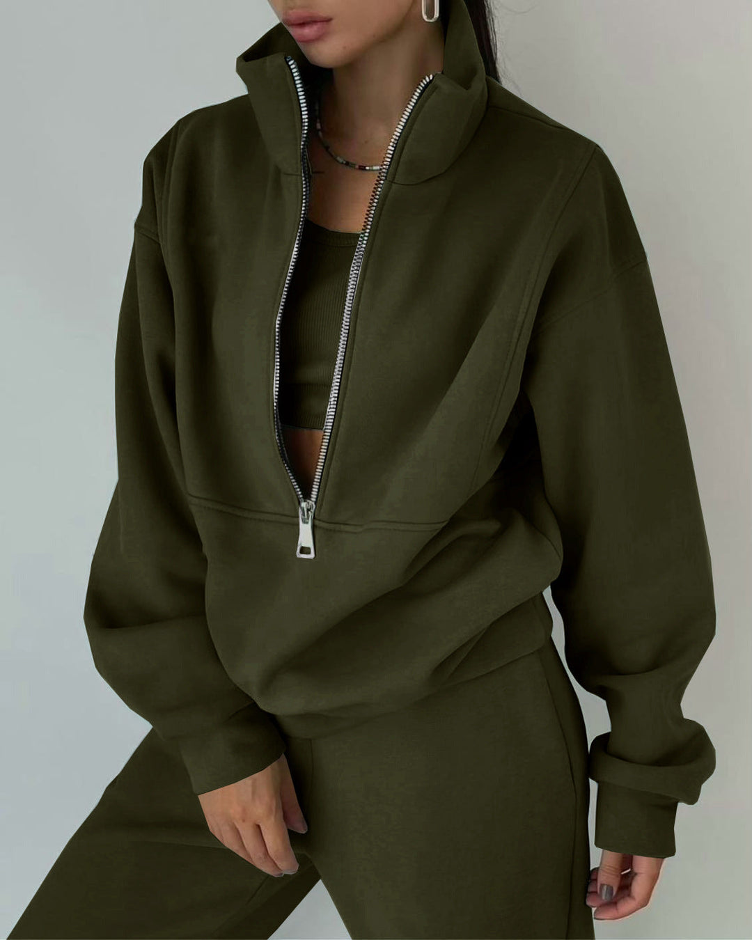 W&W Mode | teiliges sportliches Set - trendige Damen Sweatjacke mit Jogginghose