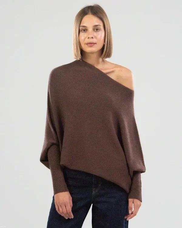 W&W Mode | Asymmetrisch Drapierter Pullover