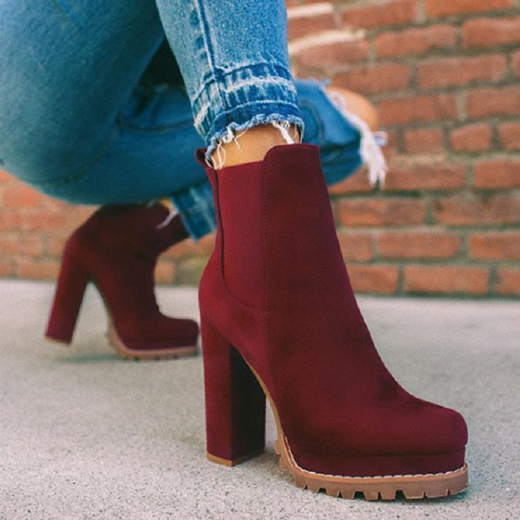 W&W Mode | Stiefeletten - Absatzstiefel mit Plateausohle und modernem Design