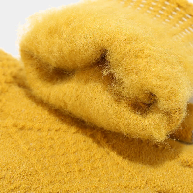 W&W Mode | 3-teiliges gestricktes Accessoire-Set - stylische Damenmütze, Schal und Handschuhe