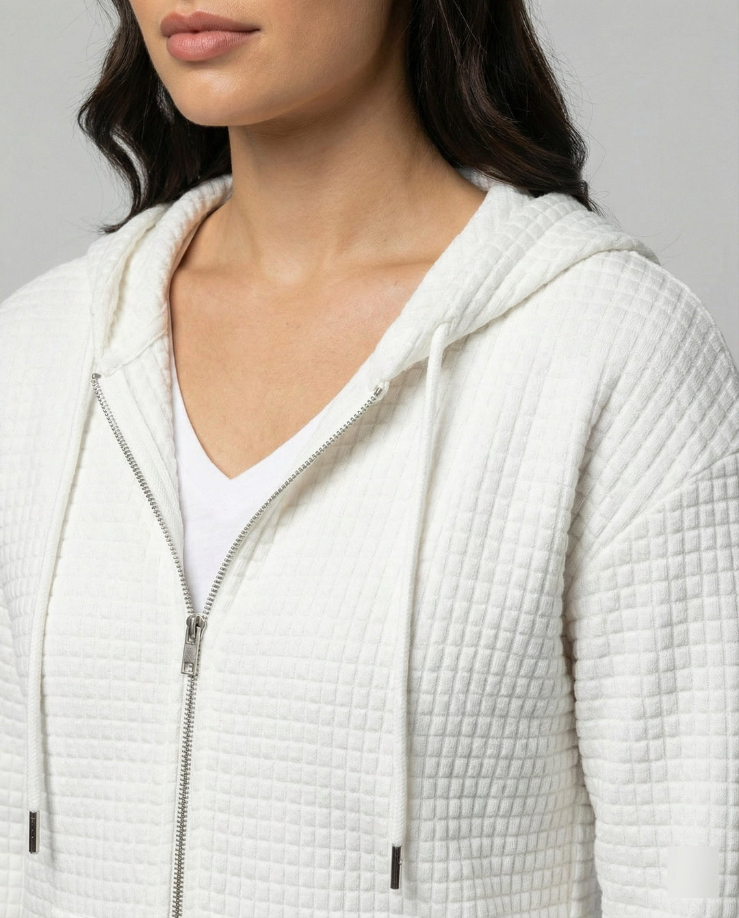 Damen Fleecejacke mit strukturiertem Waffelmuster W&W Mode