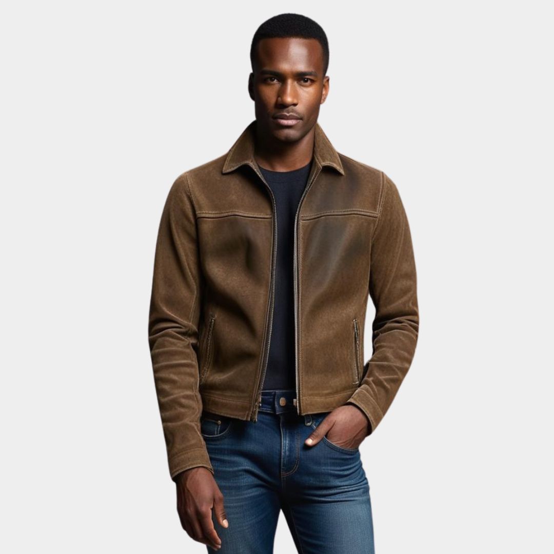 Lederjacke mit weichem Leder und klassischem Schnitt