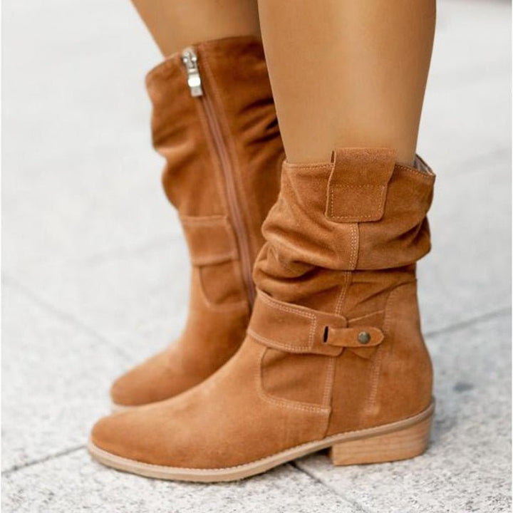 W&W Mode | Damen Stiefeletten mit samtiger Optik, stylisch und bequem