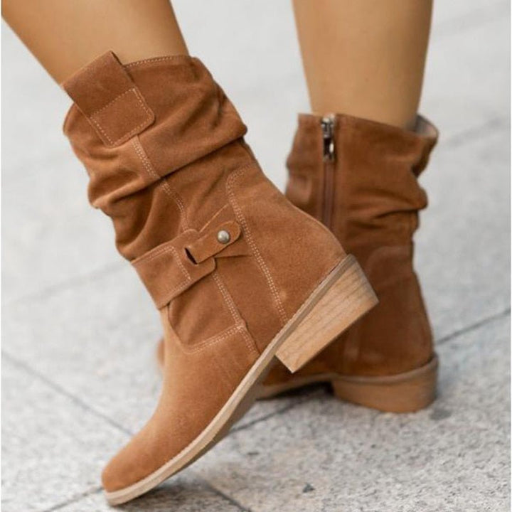 W&W Mode | Damen Stiefeletten mit samtiger Optik, stylisch und bequem