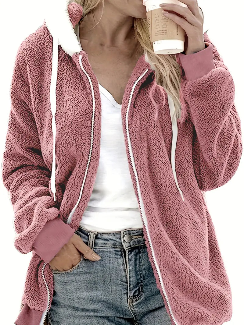 W&W Mode | Oversized Teddyjacke für Damen | Warme und stilvolle Winterjacke