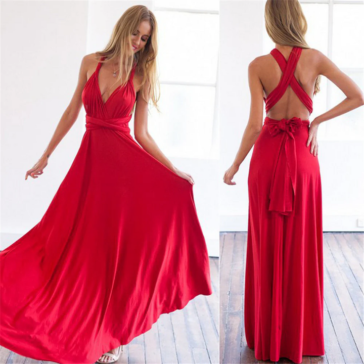 W&W Mode | Damen Elegante Wickelkleid Abendkleid