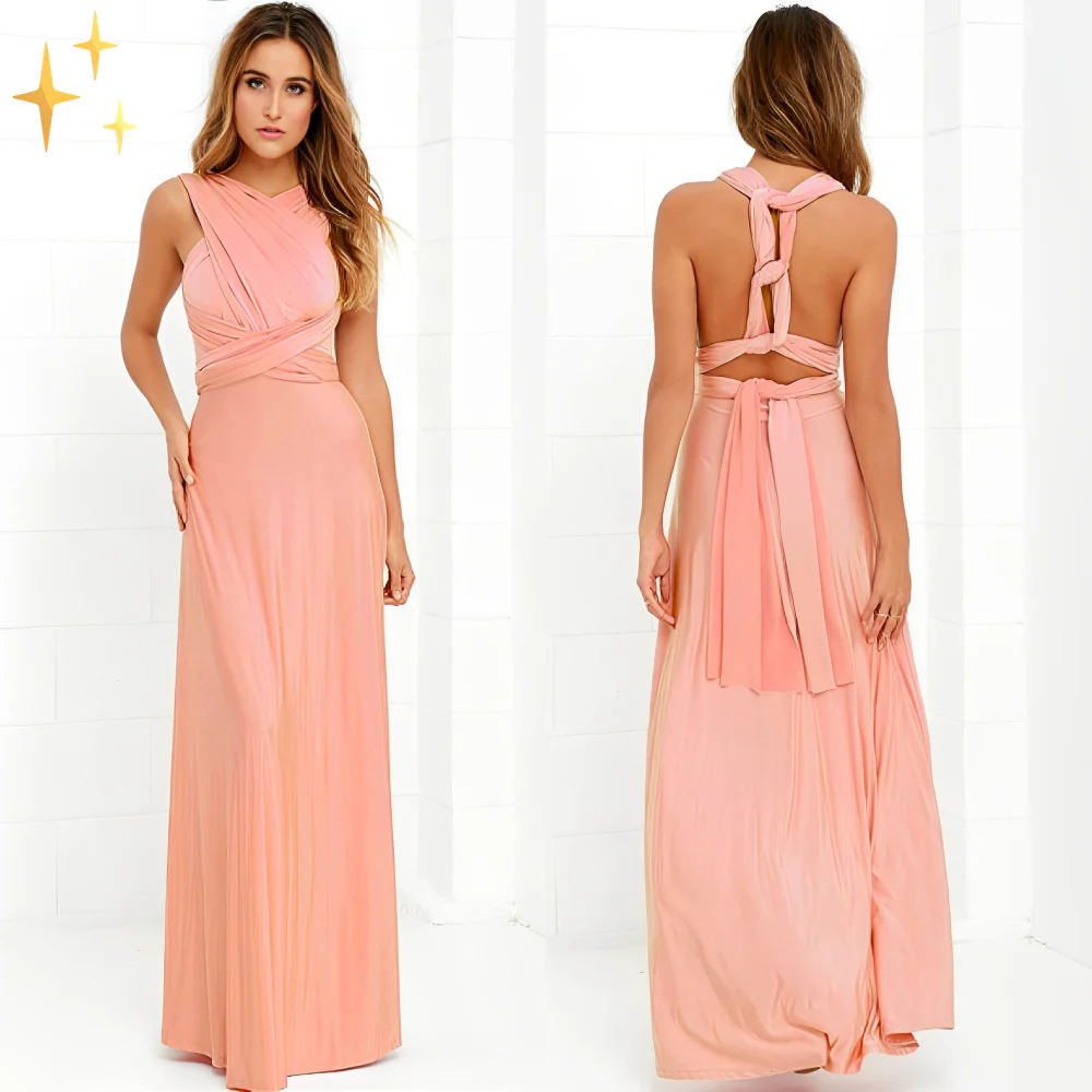 W&W Mode | Damen Elegante Wickelkleid Abendkleid