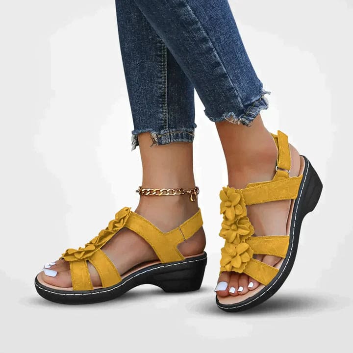 W&W Mode | Blumen Plattform Sandalen