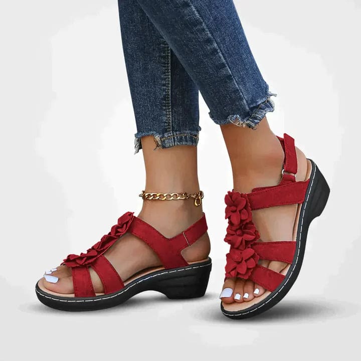 W&W Mode | Blumen Plattform Sandalen