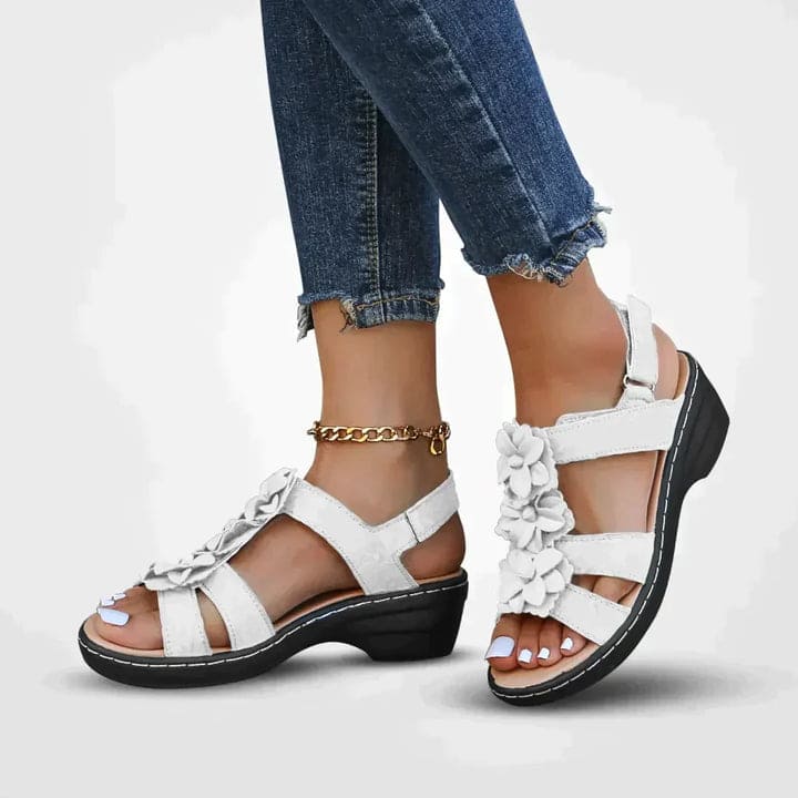 W&W Mode | Blumen Plattform Sandalen