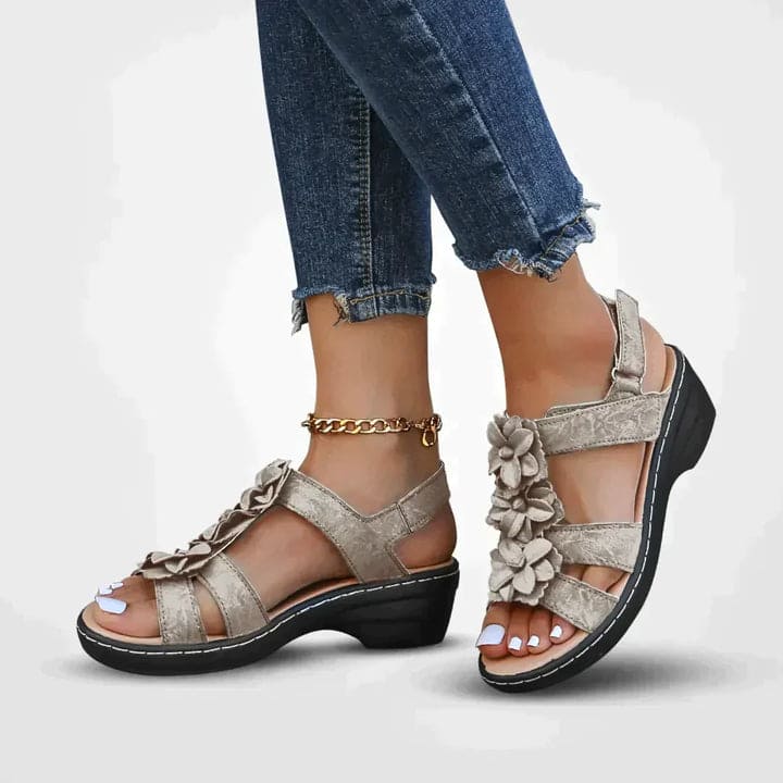 W&W Mode | Blumen Plattform Sandalen
