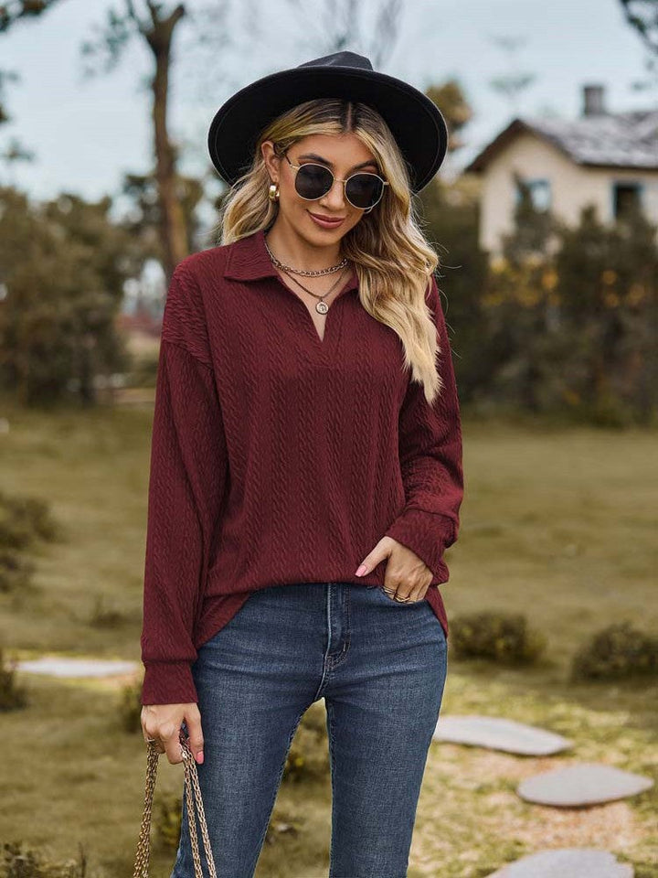 W&W Mode - Damen Freizeitpullover mit Kragen