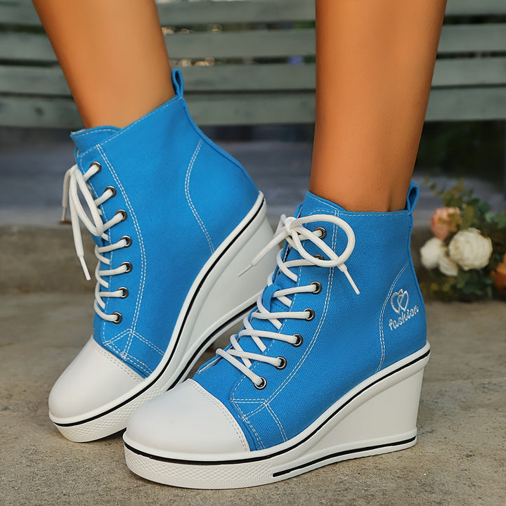 W&W Mode | Einfache Canvas Stiefeletten Mit Liebesmotiv