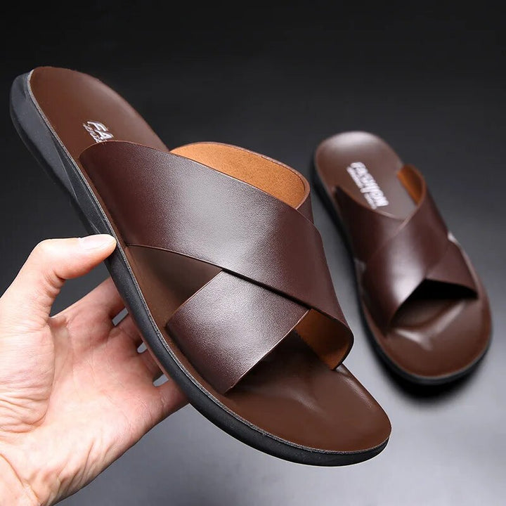 W&W Mode - Lässige rutschfeste Ledersandalen