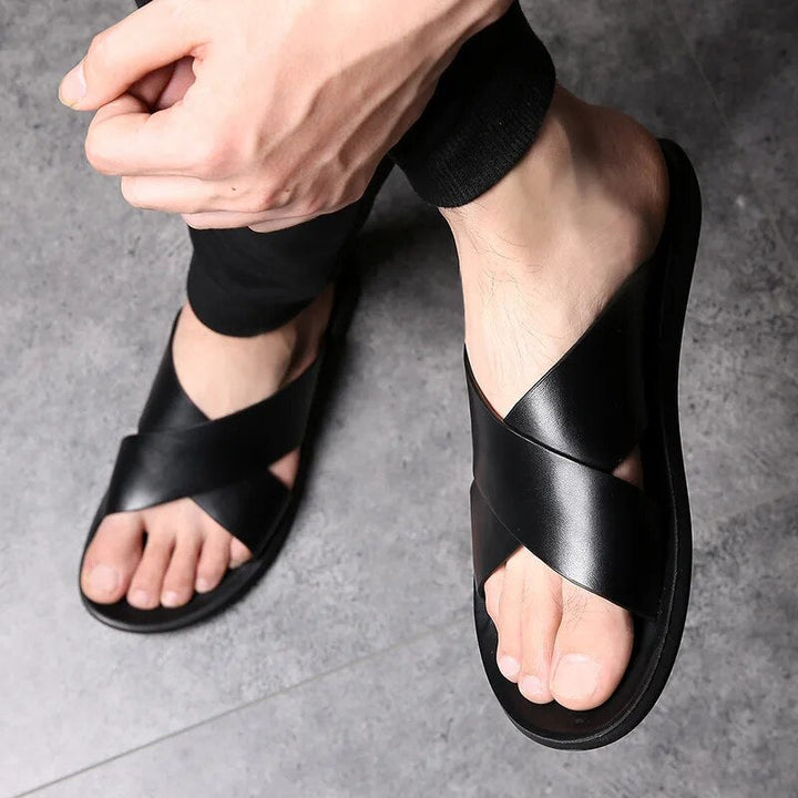W&W Mode - Lässige rutschfeste Ledersandalen