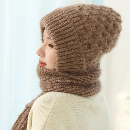 W&W Mode | Mütze und Schal Set - warme Damen Winteraccessoires