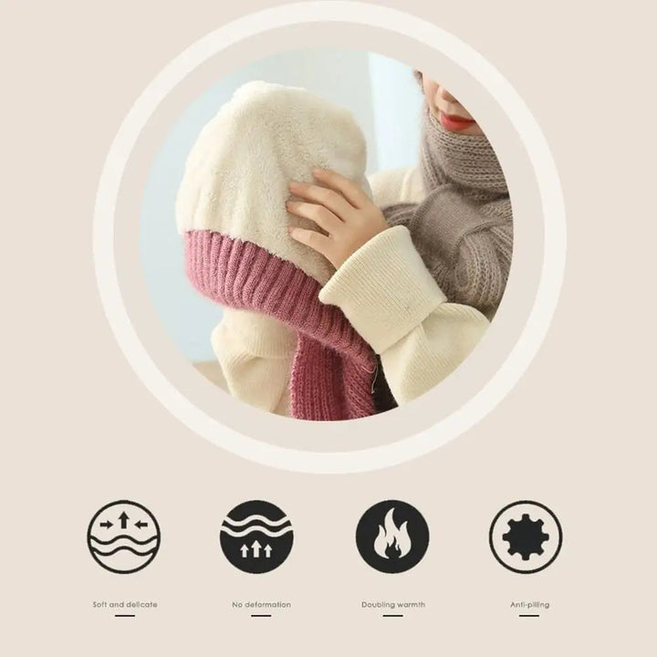 W&W Mode | Mütze und Schal Set - warme Damen Winteraccessoires