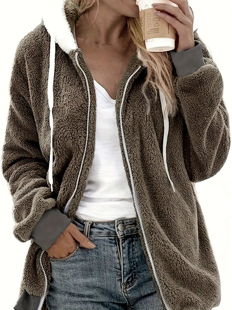W&W Mode | Oversized Teddyjacke für Damen | Warme und stilvolle Winterjacke