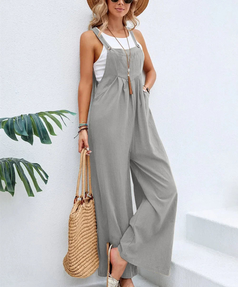 W&W Mode | Ärmellose Latzhose Lässig Jumpsuit