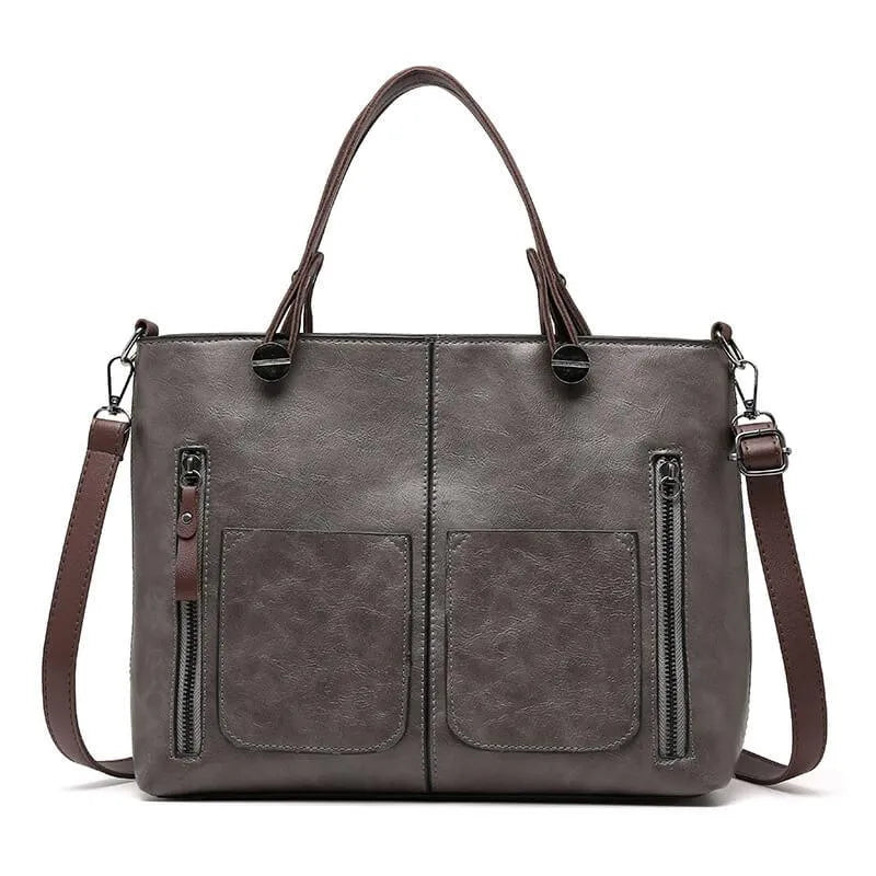 W&W Mode | Vintage Leder Schultertasche für Damen - Stilvolle und Nachhaltige Handtasche