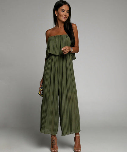 W&W Mode | Eleganter Plissierter Jumpsuit Aus Einem Stück