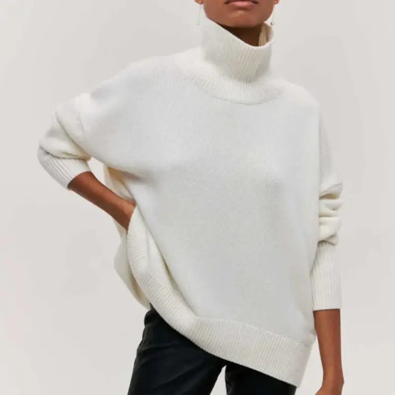 W&W Mode | Warmer Rollkragenpullover in schlichtem Design für Frauen