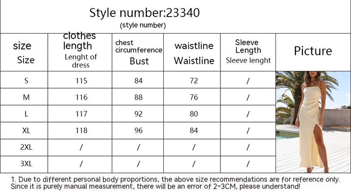 W&W Mode | Sommerliches Einfarbiges Split Kleid Für Damen