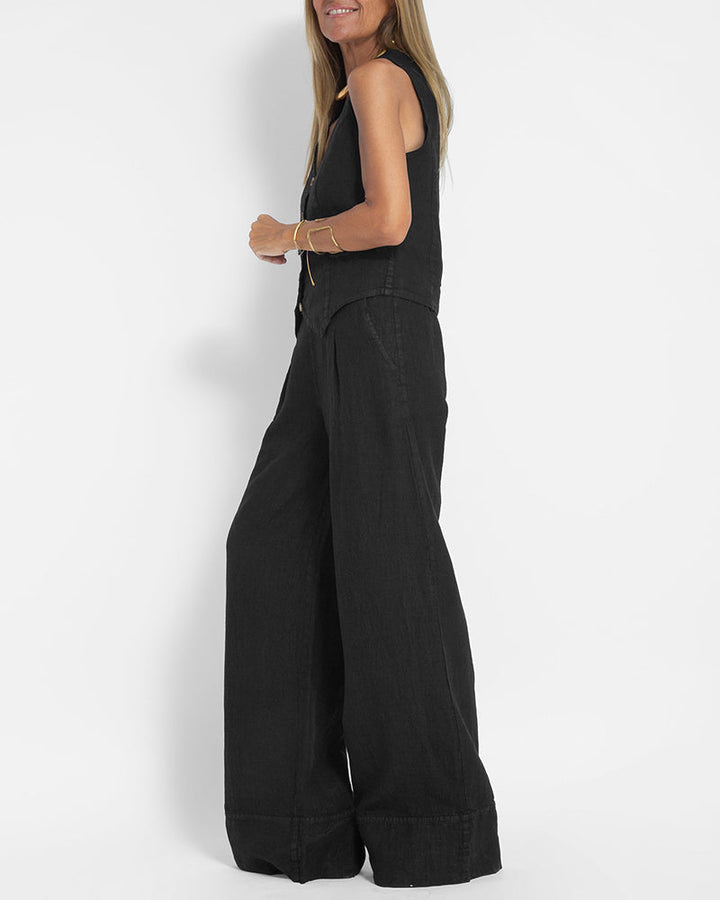 W&W Mode | Damen Elegantes 2-teiliges Leinenset