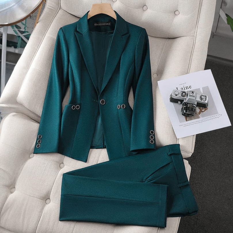 W&W Mode | Eleganter Damen Blazer Und Hosenanzug Lässiges & Bequemes Design