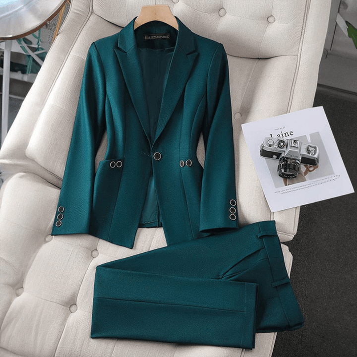 W&W Mode | Eleganter Damen Blazer Und Hosenanzug Lässiges & Bequemes Design