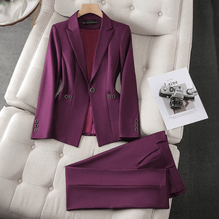W&W Mode | Eleganter Damen Blazer Und Hosenanzug Lässiges & Bequemes Design