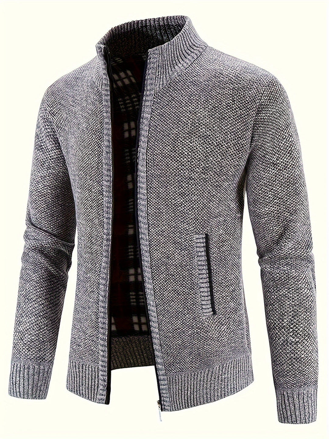 W&W Mode | Zip Up Stehkragen Strickjacke