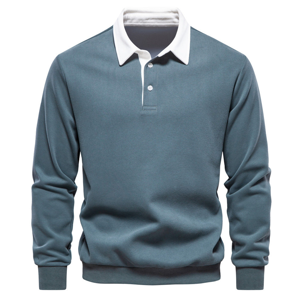 W&W Mode | Elegantes Herren Langarm Polo Shirt Mit Klassischem Kragen