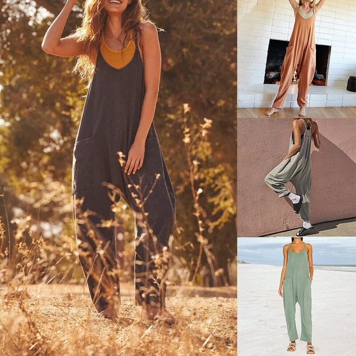 W&W Mode | Locker Weites Bein Ärmelloser Jumpsuit Für Damen