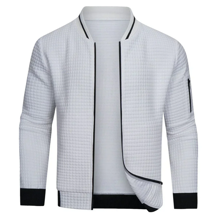 W&W Mode | Herren Grau Strickjacke Mit Reißverschluss
