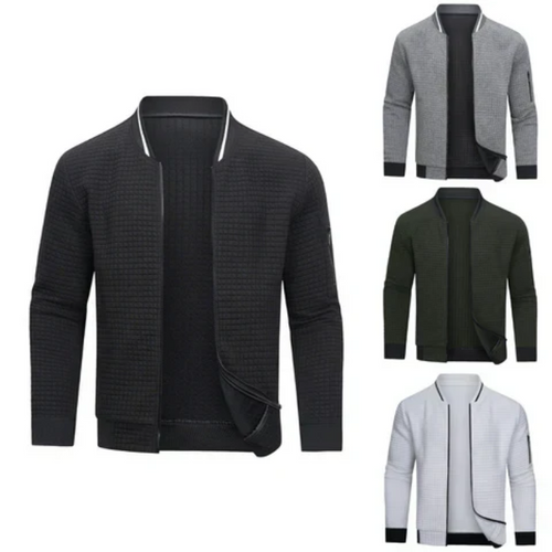 W&W Mode | Herren Grau Strickjacke Mit Reißverschluss