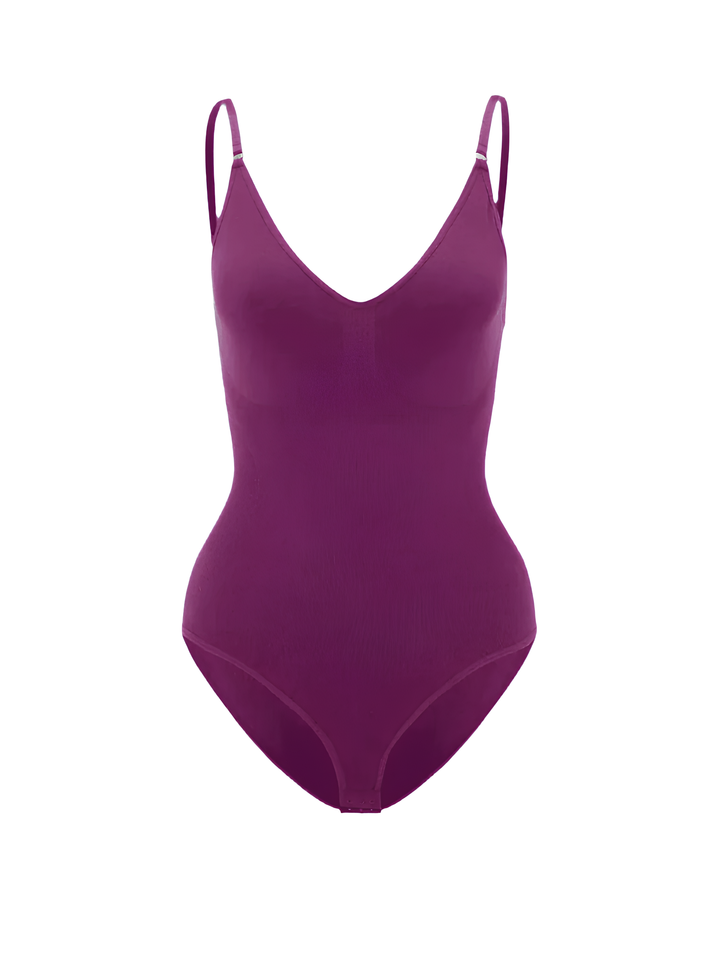 W&W Mode | Bodysuit Verstellbare Spaghetti Träger Tiefer V-ausschnitt Stretch Fit Shapewear