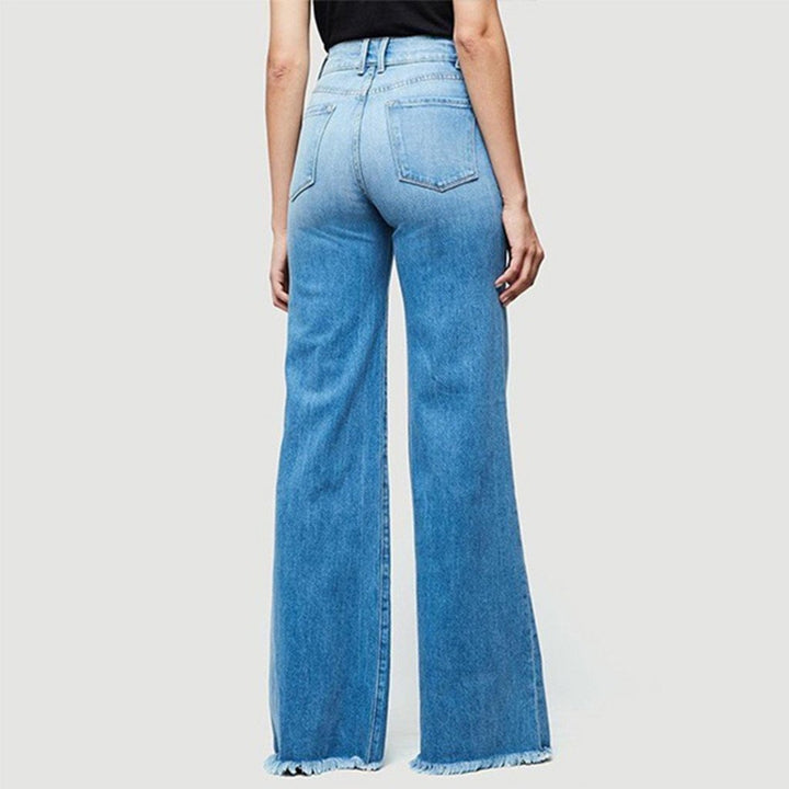 W&W Mode | Hochtaillierte Jeans Mit Weitem Bein