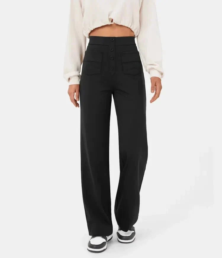 W&W Mode | Damen Elastische Freizeithosen mit hoher Taille