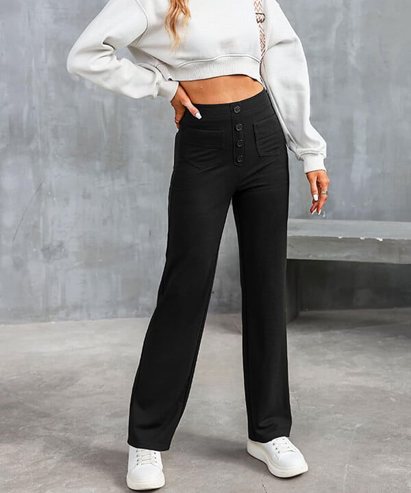W&W Mode | Damen Elastische Freizeithosen mit hoher Taille