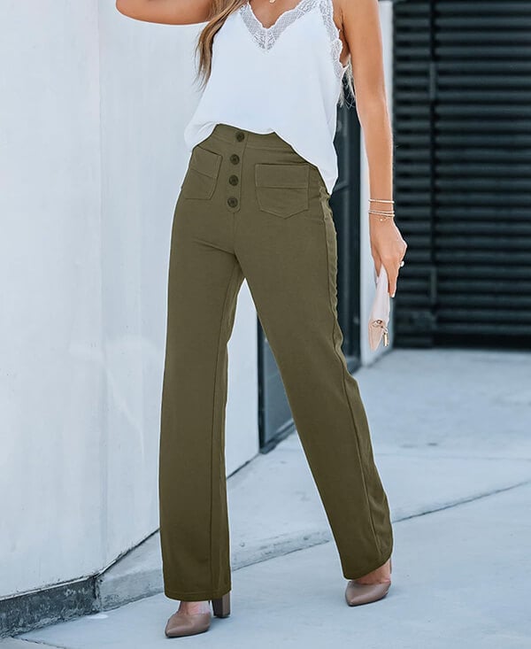 W&W Mode | Damen Elastische Freizeithosen mit hoher Taille