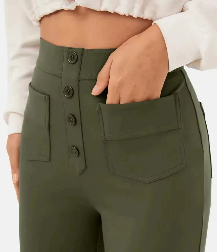 W&W Mode | Damen Elastische Freizeithosen mit hoher Taille