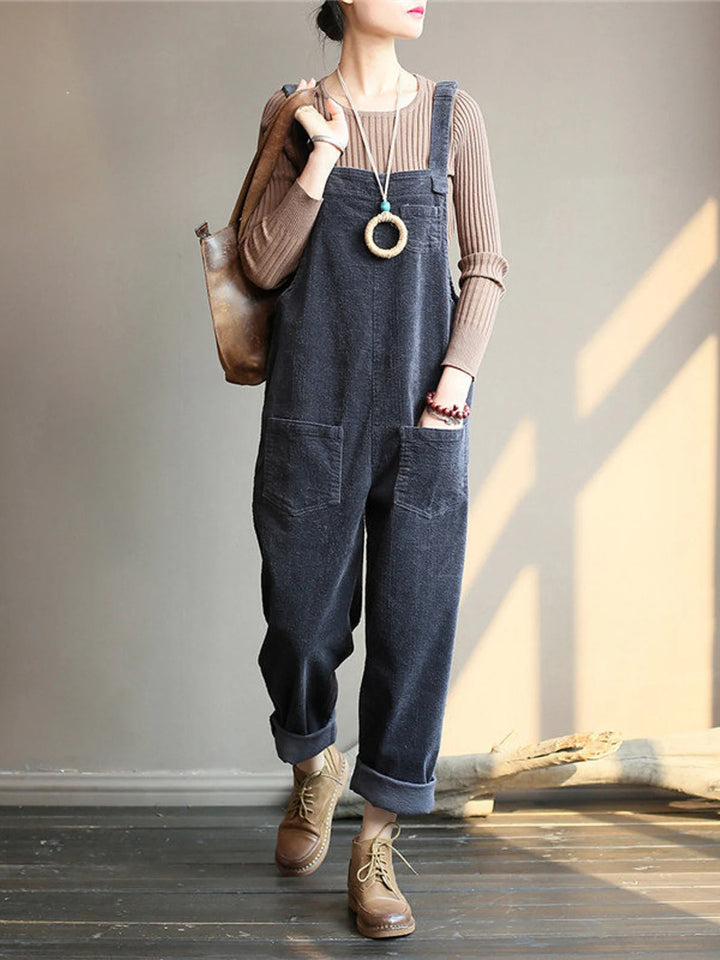 W&W Mode | Samt Jumpsuit mit weiten Beinen | Stilvolles und bequemes Design