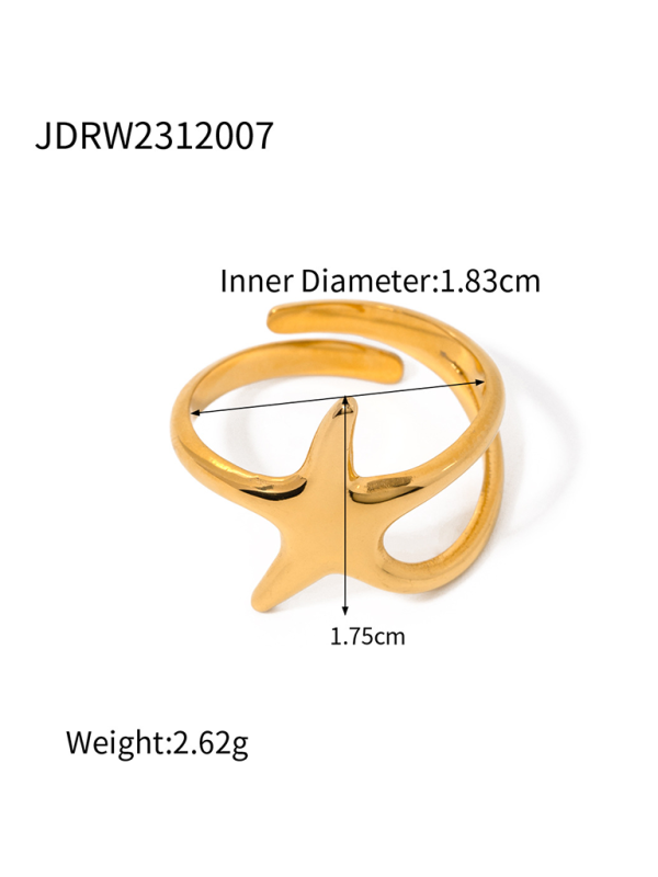 W&W Mode | Neuer Strandstil Ozeanelement Muschel Seestern Ring
