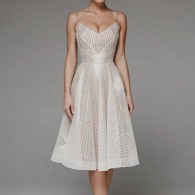 W&W Mode | Damen Besticktes Luxuskleid