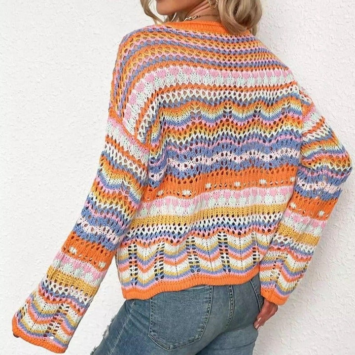 W&W Mode | Buntgestreifter Strickpullover