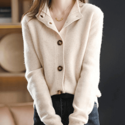 Damen Kaschmir-Strickjacke