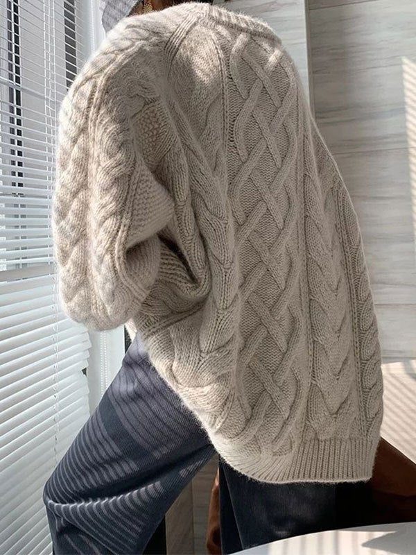 W&W Mode | gestrickter Pullover mit Textur