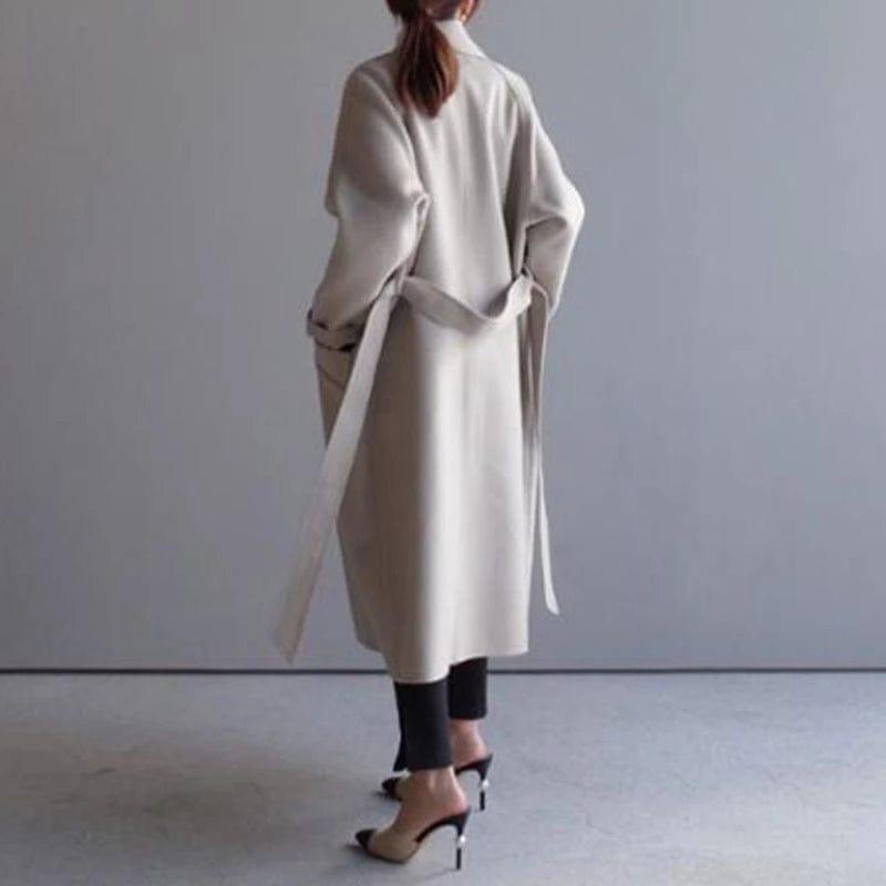 W&W Mode im Winter": 'StyleGrace' langer Wollmantel mit Gürtel