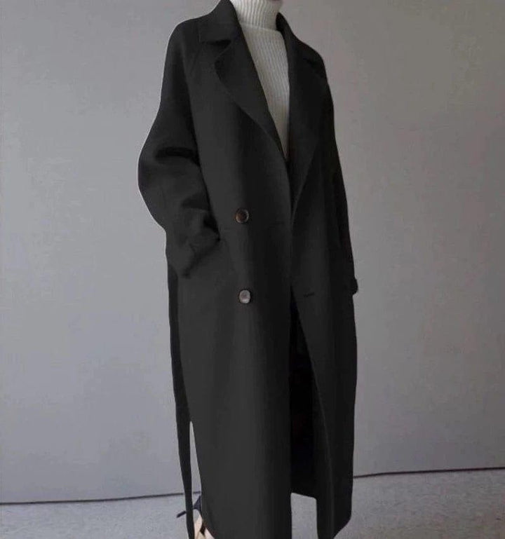 W&W Mode im Winter": 'StyleGrace' langer Wollmantel mit Gürtel